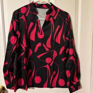 Stylish Black and Pink Women's Top